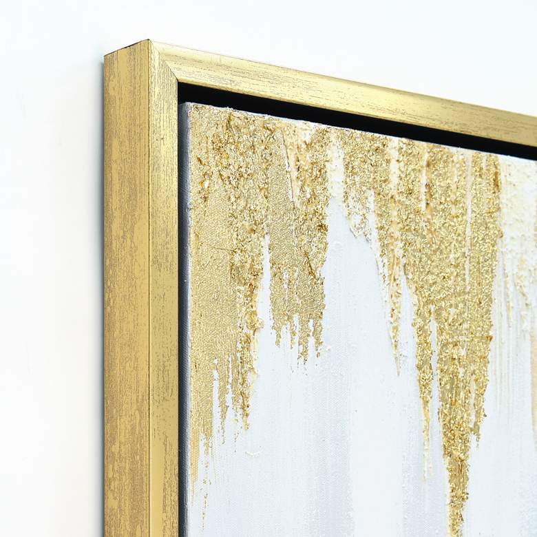Image 5 Golden Rain 40 inchH Textured Metallic Framed Canvas Wall Art more views