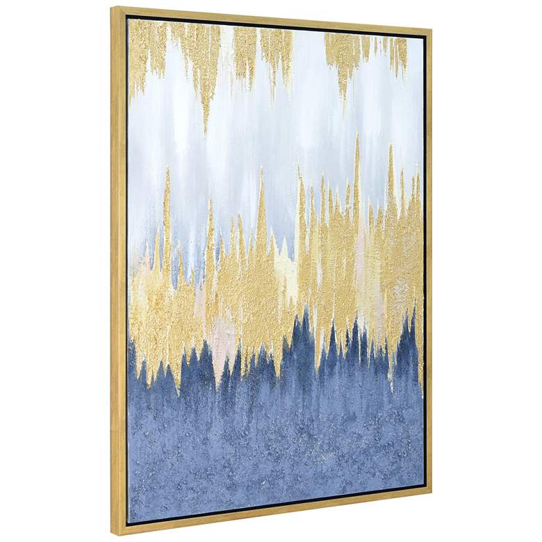 Image 7 Golden Rain 40 inchH Textured Metallic Framed Canvas Wall Art more views