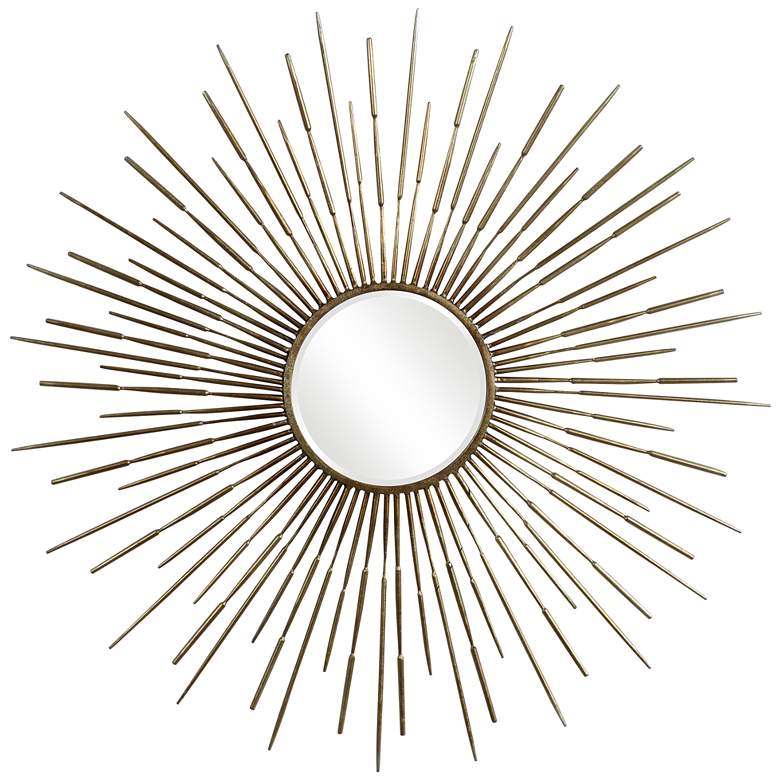 Image 3 Golden Rays Gold Starburst 47 inch Round Oversized Wall Mirror