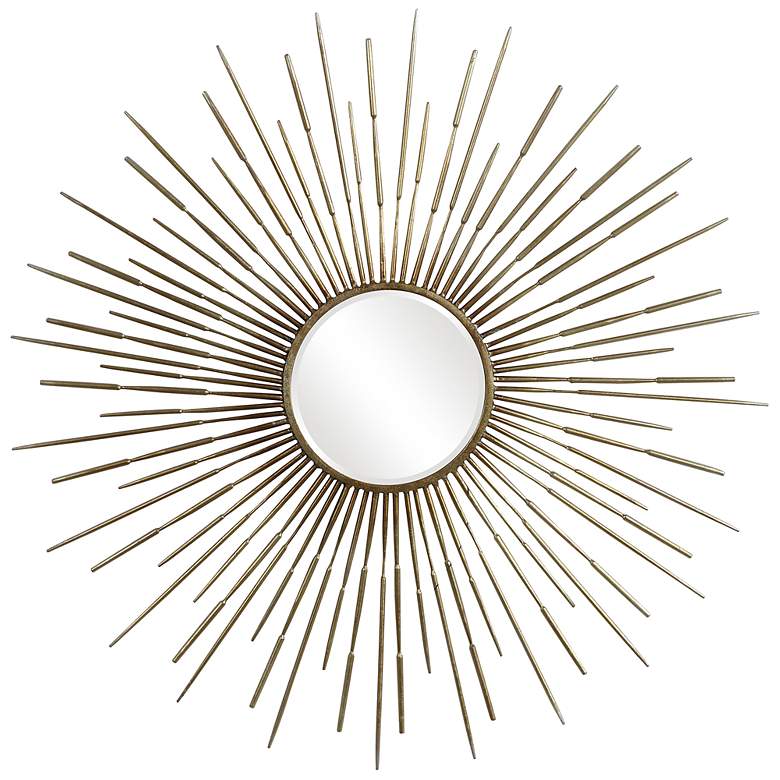 Image 3 Golden Rays Gold Starburst 47 inch Round Oversized Wall Mirror