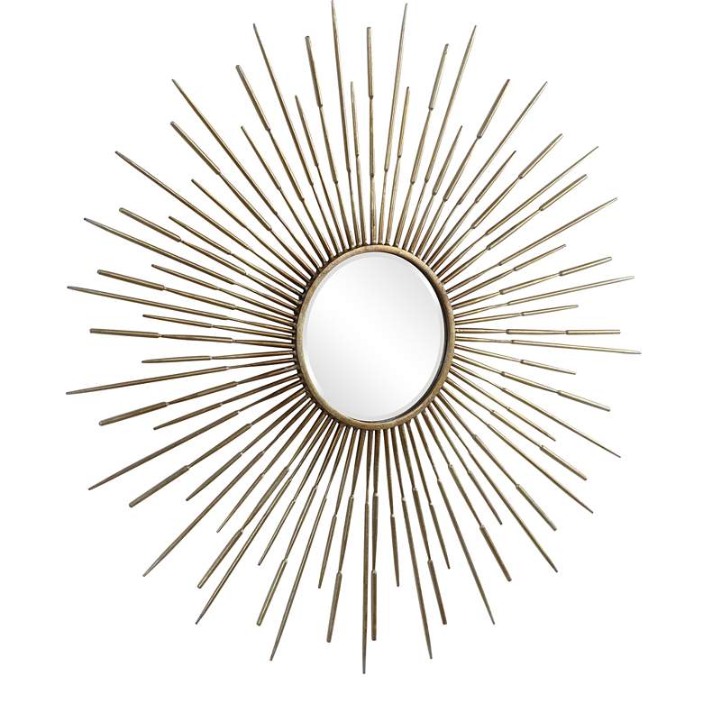 Image 5 Golden Rays Gold Starburst 47 inch Round Oversized Wall Mirror more views