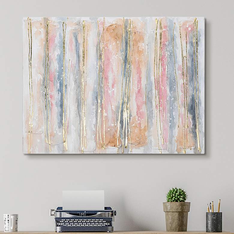 Image 2 Golden Roads 40" High Textured Metallic Canvas Wall Art