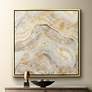 Golden Sands of Time II 43" Square Framed Abstract Gold Wall Art in scene