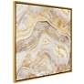 Golden Sands of Time II 43" Square Framed Abstract Gold Wall Art in scene