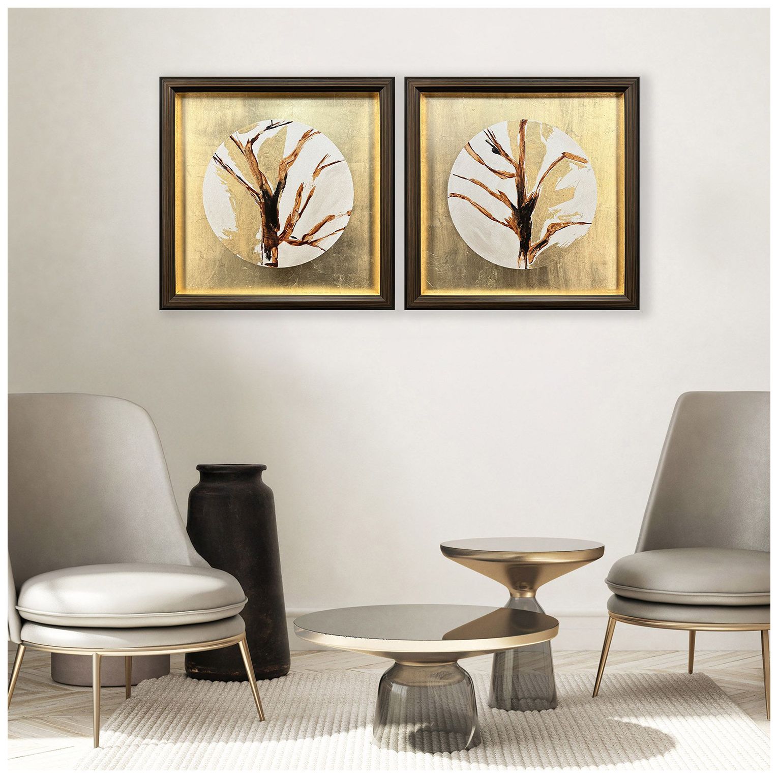 Image 5 Golden Solstice I 25"W x 25"H Canvas Art - Set of 2 more views