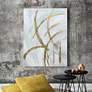 Golden Streaks 40" High Textured Metallic Canvas Wall Art in scene