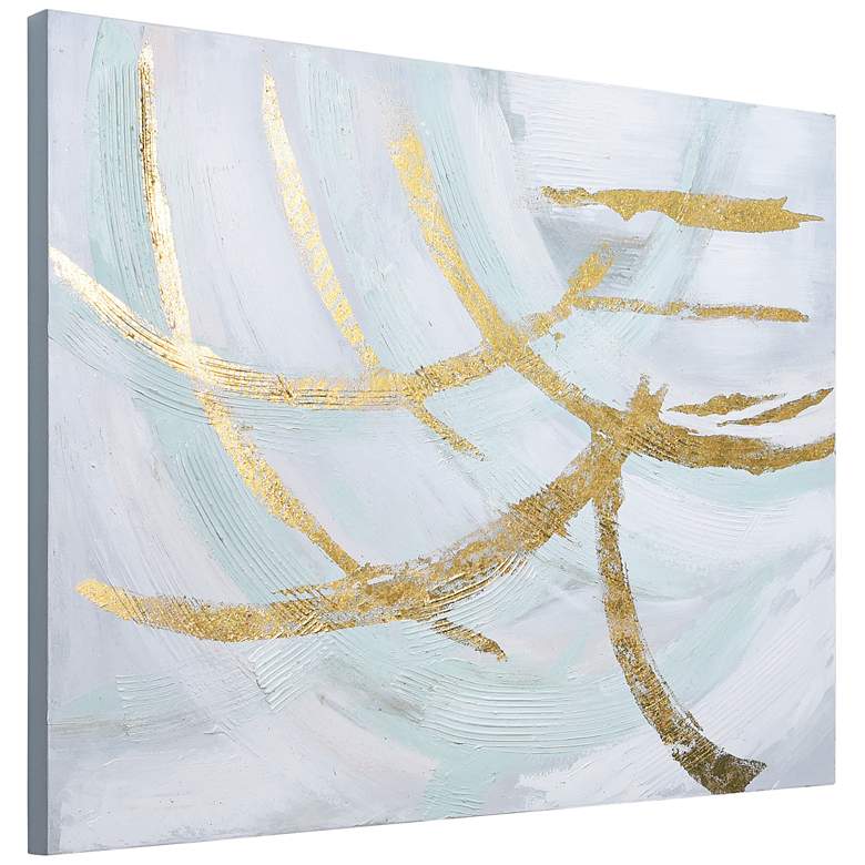 Image 4 Golden Streaks 40 inch High Textured Metallic Canvas Wall Art more views