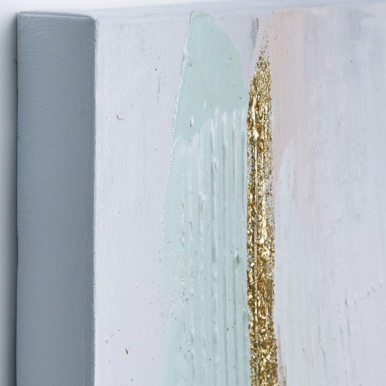 Image 5 Golden Streaks 40" High Textured Metallic Canvas Wall Art more views