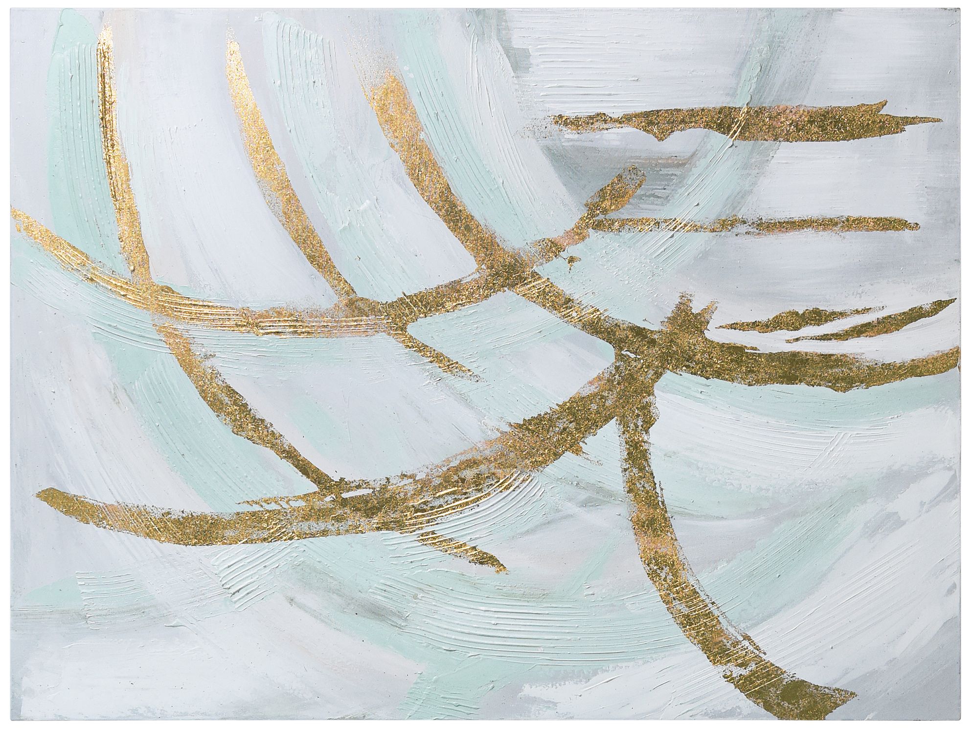 Golden Streaks 40" High Textured Metallic Canvas Wall Art in scene