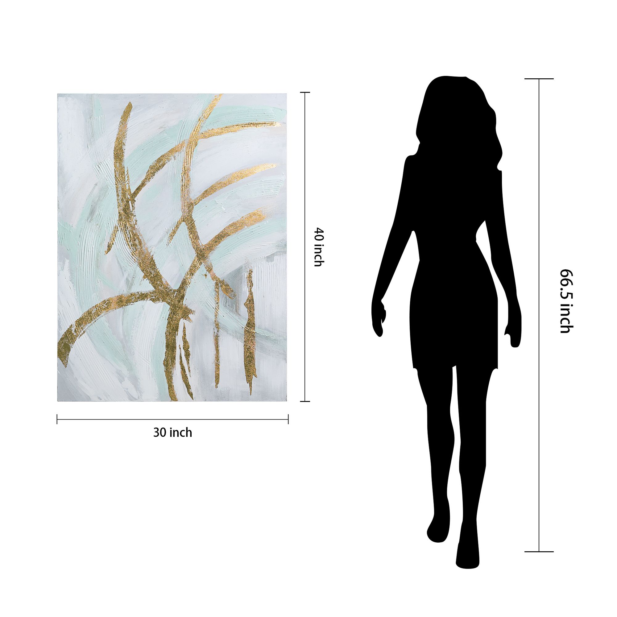 Golden Streaks 40" High Textured Metallic Canvas Wall Art in scene