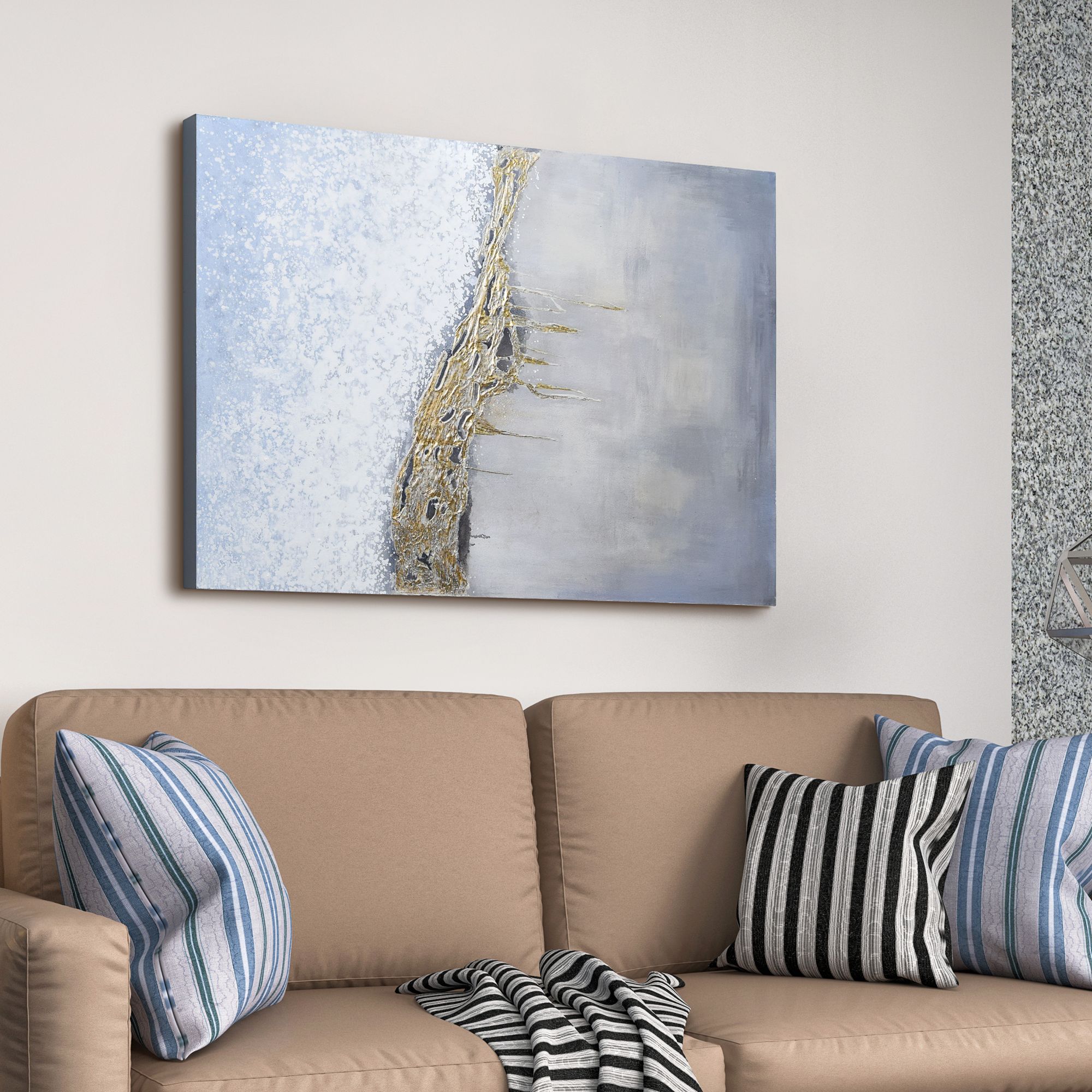 Golden Summer 40" High Textured Metallic Canvas Wall Art in scene