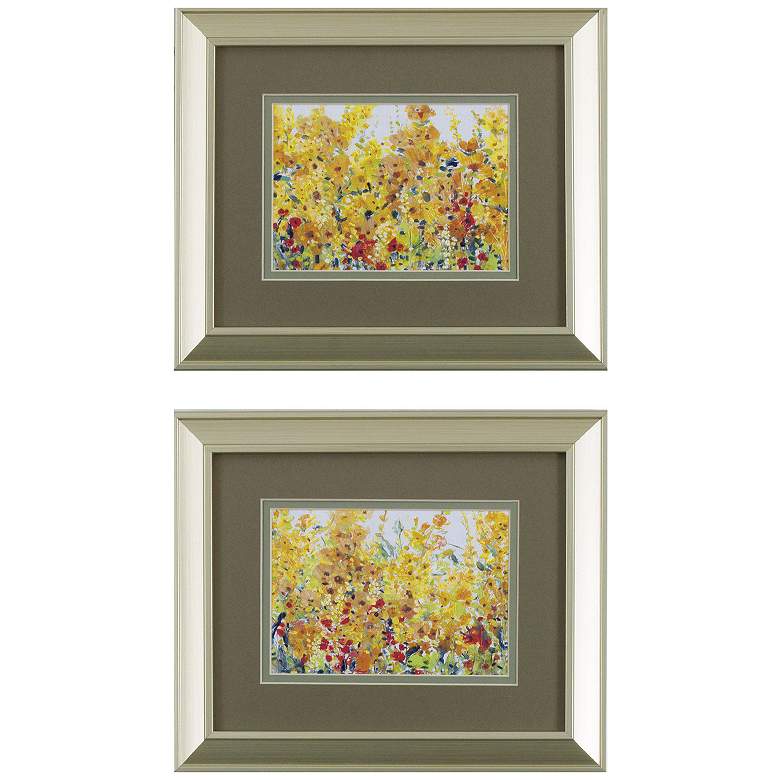 Image 1 Golden Summer Garden 12"W x 10"H Framed Art Set of 2