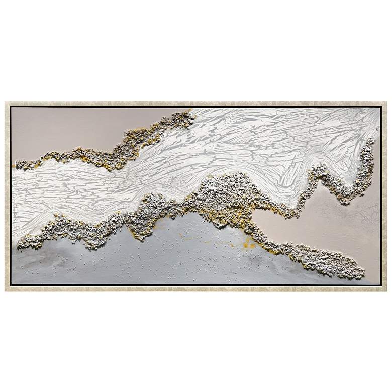 Image 1 Golden Terrain Heavily Textured Glitter Hand Painted Framed Canvas Wall Art