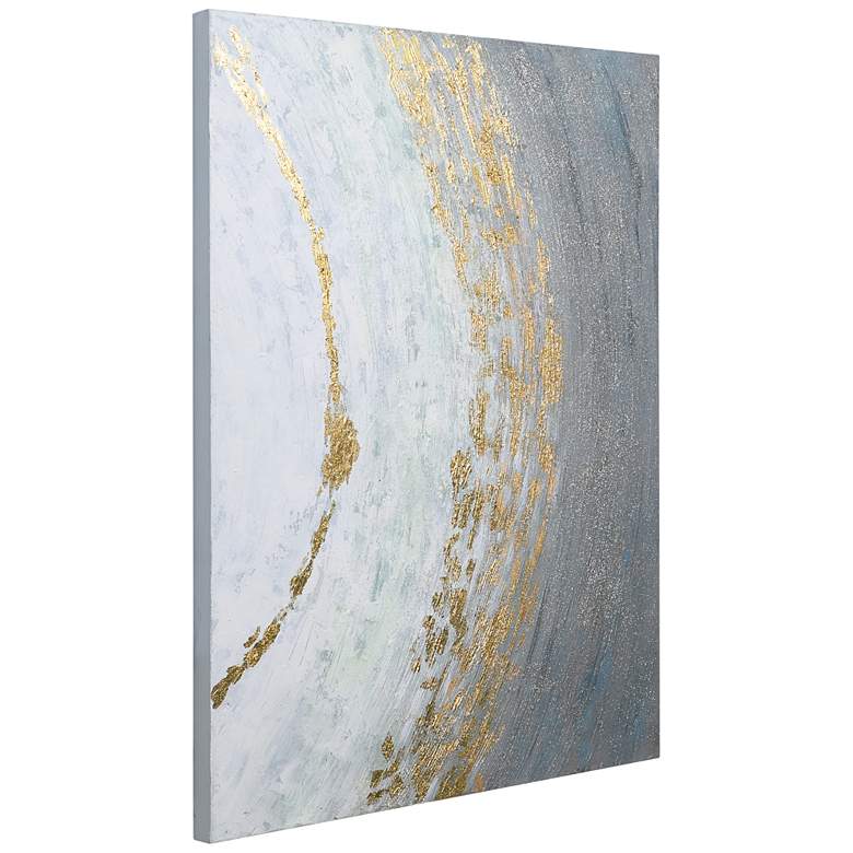 Image 4 Golden Tundra 40 inch Wide Textured Metallic Canvas Wall Art more views
