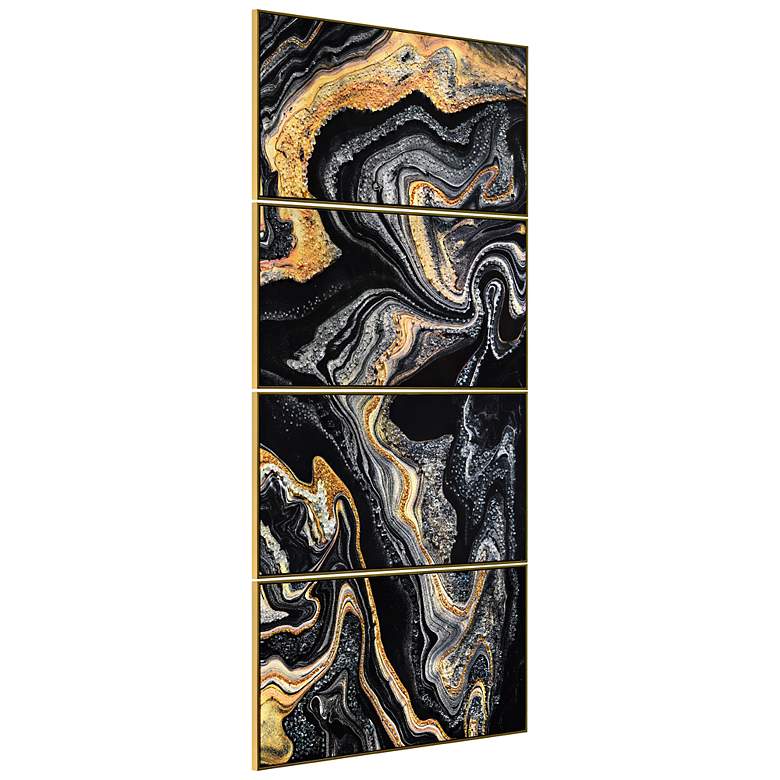 Image 6 Golden Veins 96" Wide 4-Piece Framed Canvas Wall Art Set more views
