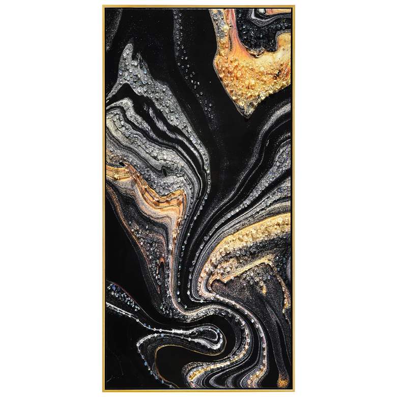 Image 1 Golden Veins III Crystallus Epoxy Coated Framed Abstract Canvas Wall Art