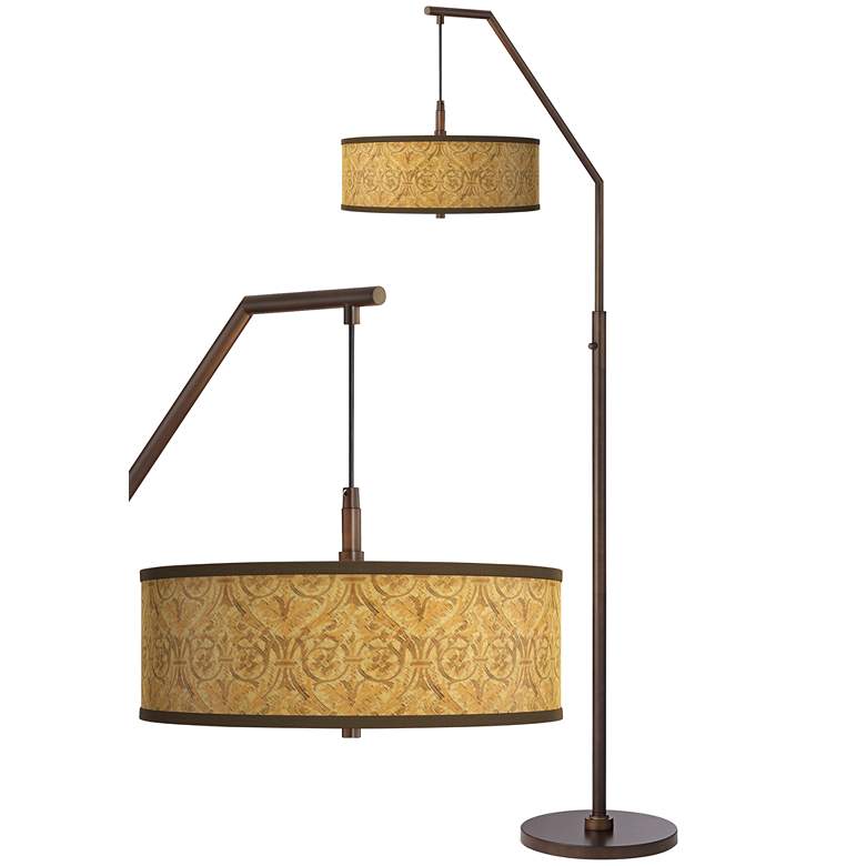 Image 1 Golden Versailles Bronze Downbridge Arc Floor Lamp