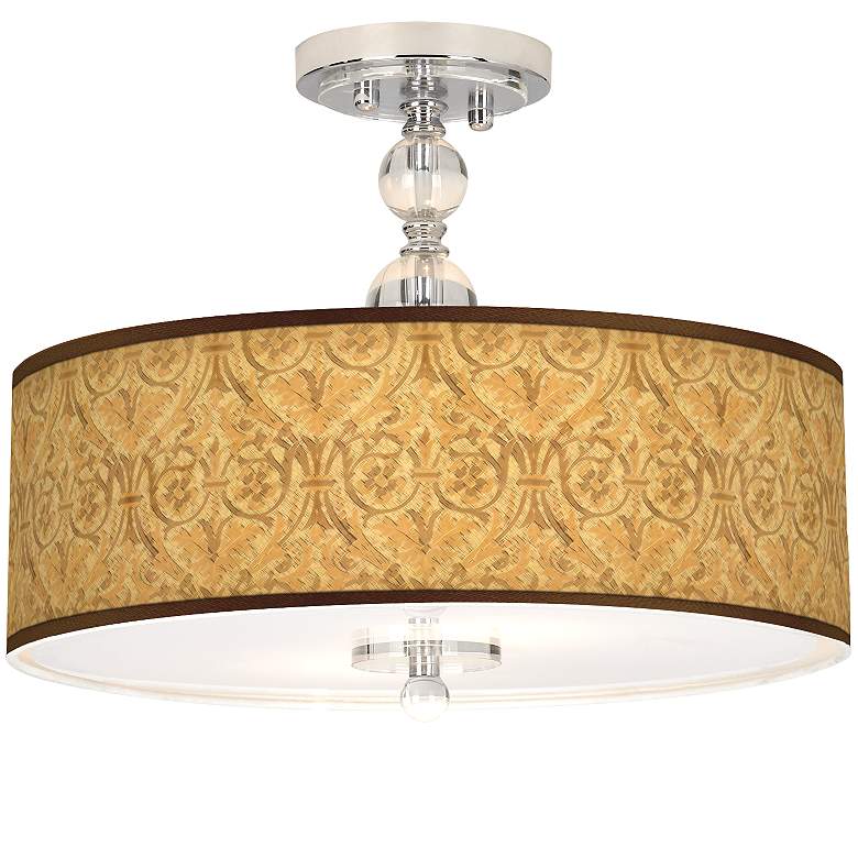 Image 1 Golden Versailles Giclee 16 inch Wide Semi-Flush Ceiling Light