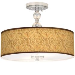 Golden Versailles Giclee 16&quot; Wide Semi-Flush Ceiling Light