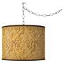 Golden Versailles Giclee Glow Plug-In Swag Pendant