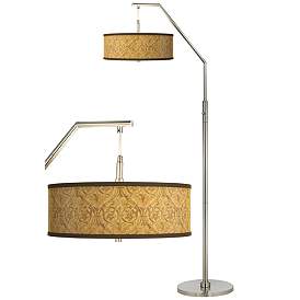 Image1 of Golden Versailles Giclee Shade Arc Floor Lamp
