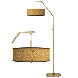 Image1 of Golden Versailles Giclee Warm Gold Arc Floor Lamp