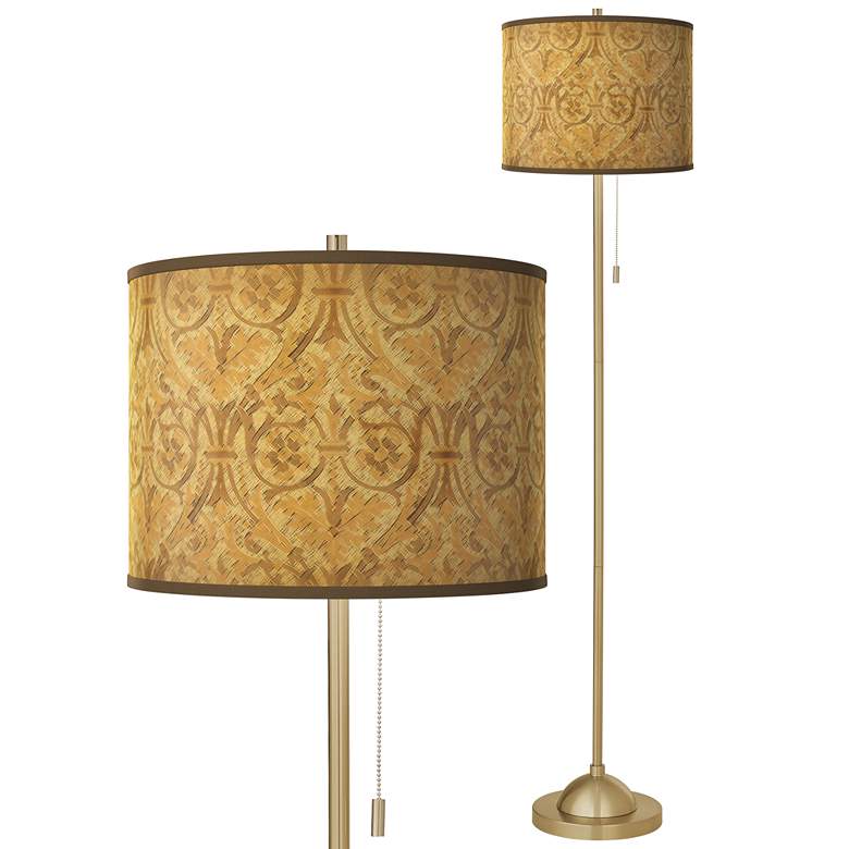 Image 1 Golden Versailles Giclee Warm Gold Stick Floor Lamp