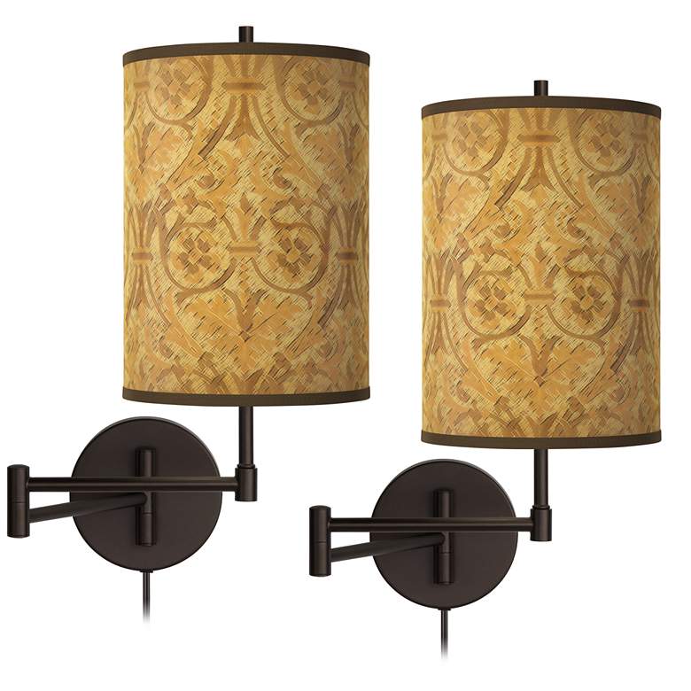 Image 1 Golden Versailles Tessa Bronze Swing Arm Wall Lamps Set of 2