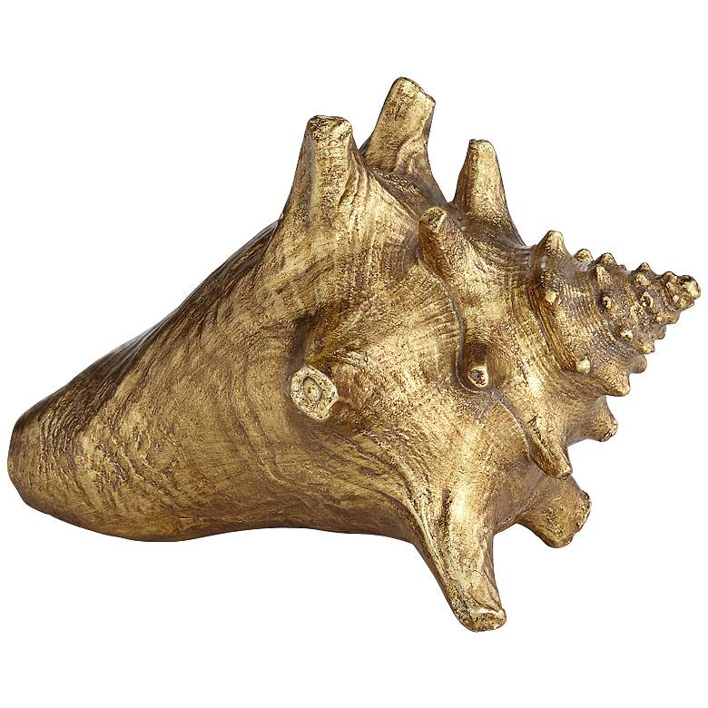 Image 1 Golden Waves Gold 5 3/4" Wide Sea Shell Sculpture