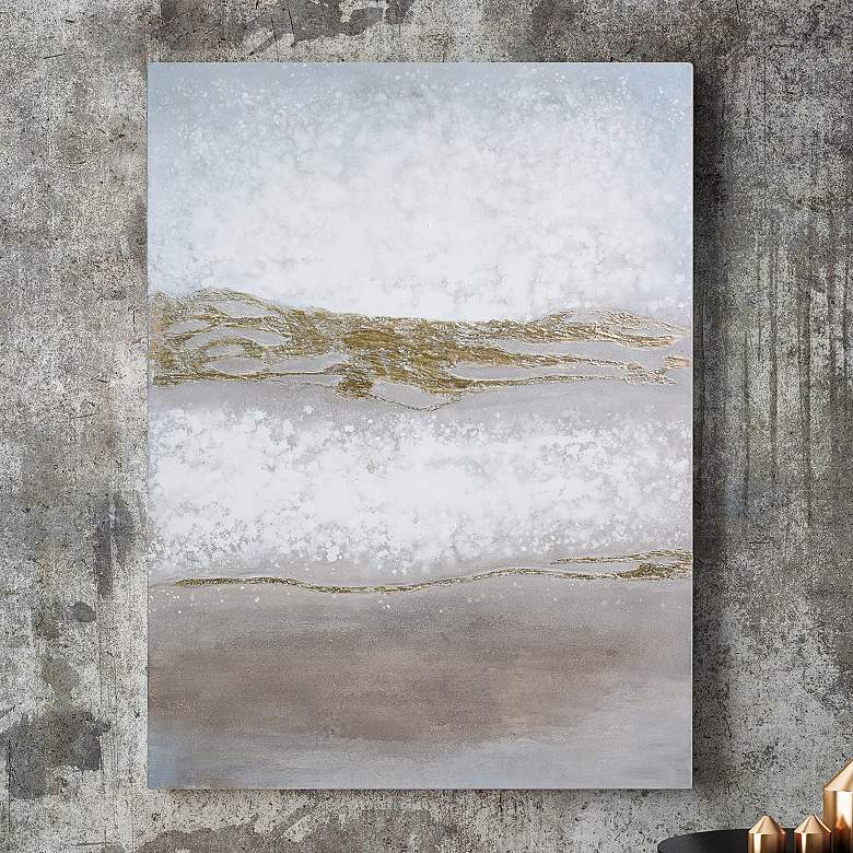 Image 2 Golden Winter 40" High Textured Metallic Canvas Wall Art