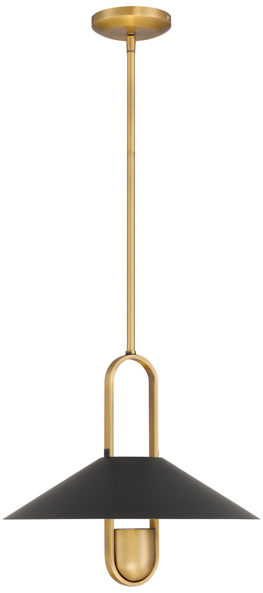 Image 2 Goldenridge 15"W Legacy Brass and Matte Black LED Pendant Light more views