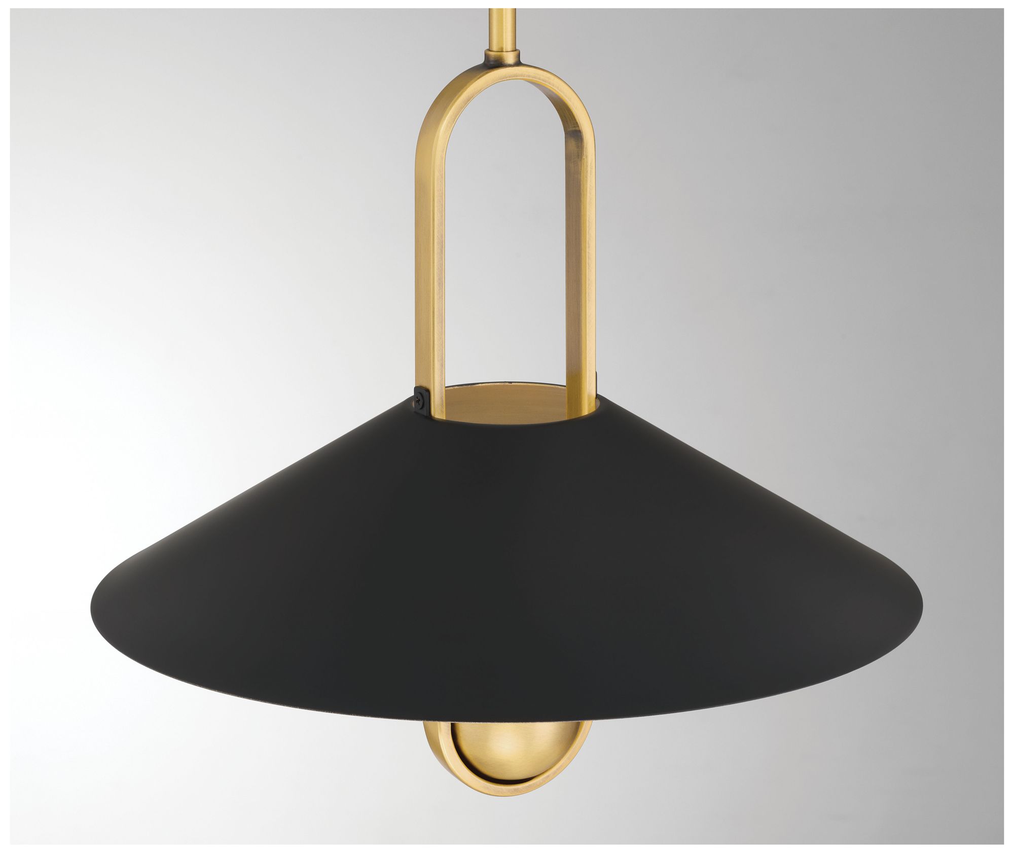 Image 3 Goldenridge 15"W Legacy Brass and Matte Black LED Pendant Light more views