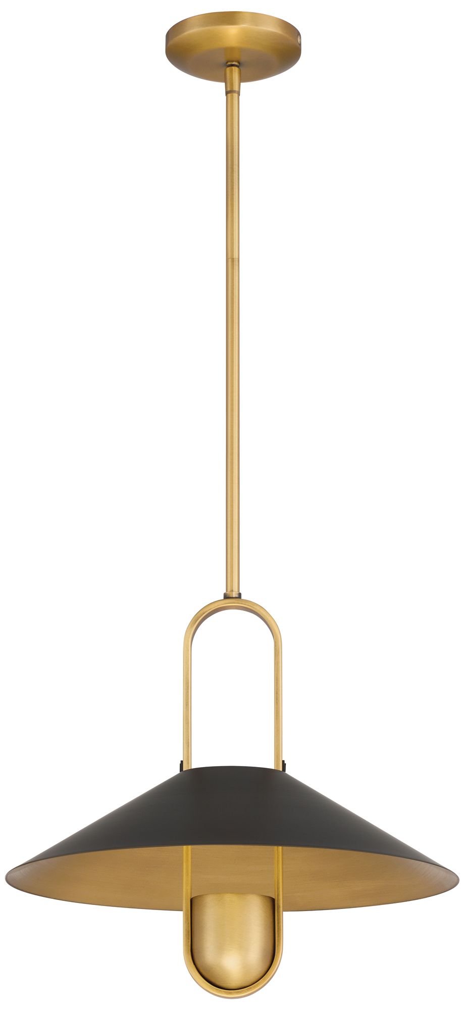 Image 4 Goldenridge 15"W Legacy Brass and Matte Black LED Pendant Light more views
