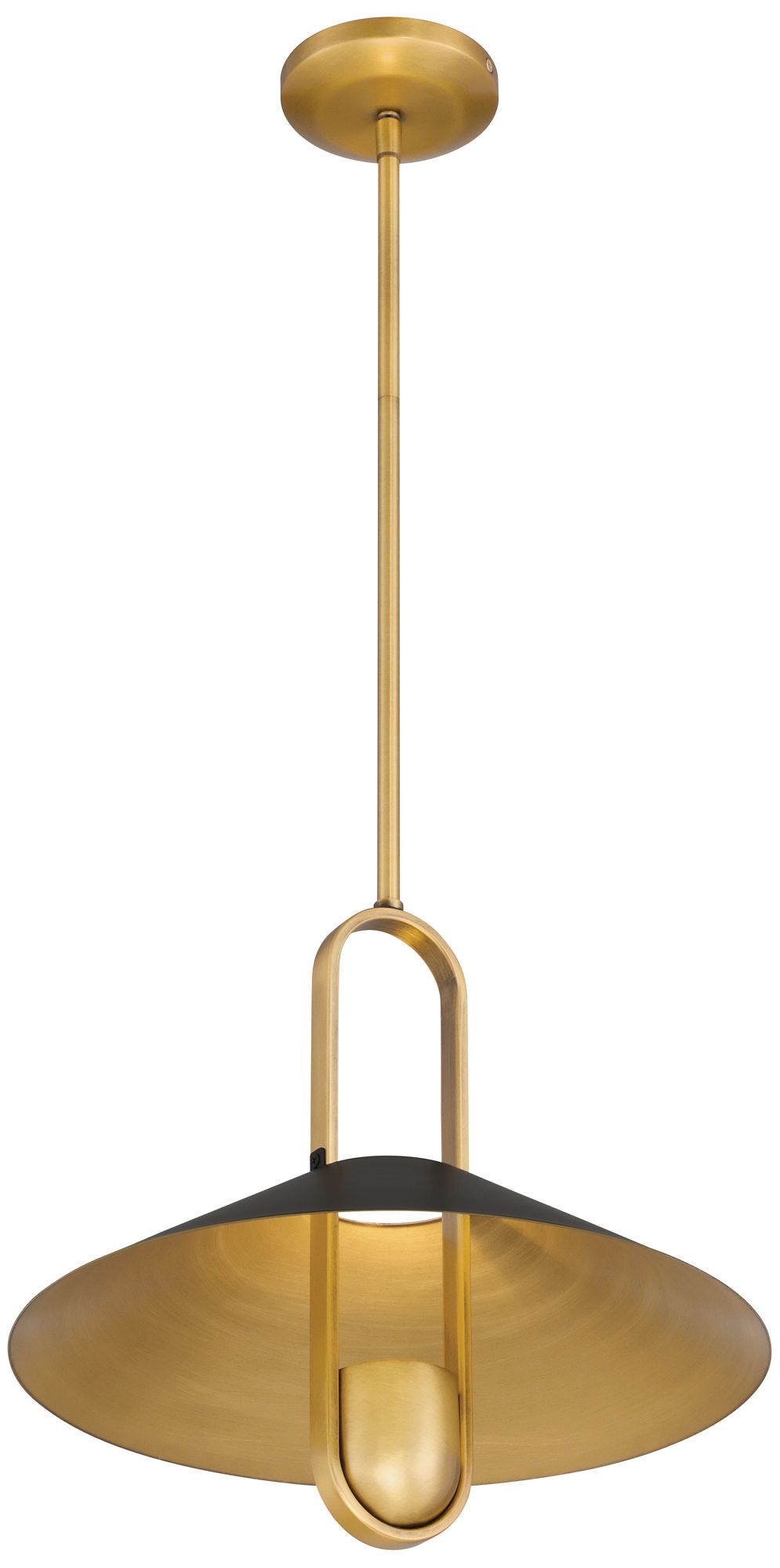 Image 5 Goldenridge 15"W Legacy Brass and Matte Black LED Pendant Light more views