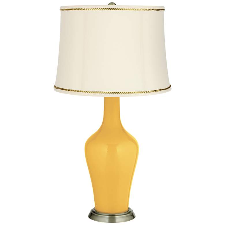Image 1 Goldenrod Anya Table Lamp with President&#39;s Braid Trim