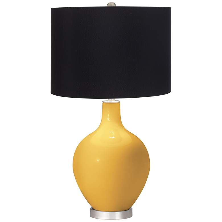Image 1 Goldenrod Black Shade Ovo Table Lamp