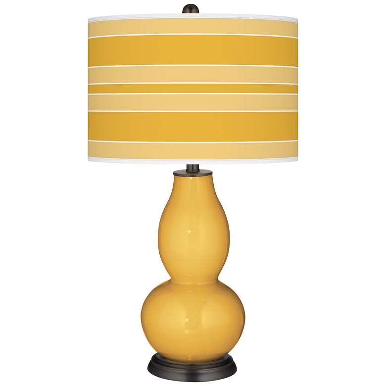 Image 1 Goldenrod Bold Stripe Double Gourd Table Lamp