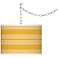 Goldenrod Bold Stripe Giclee Glow Plug-In Swag Pendant