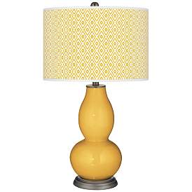 Image1 of Goldenrod Diamonds Double Gourd Table Lamp