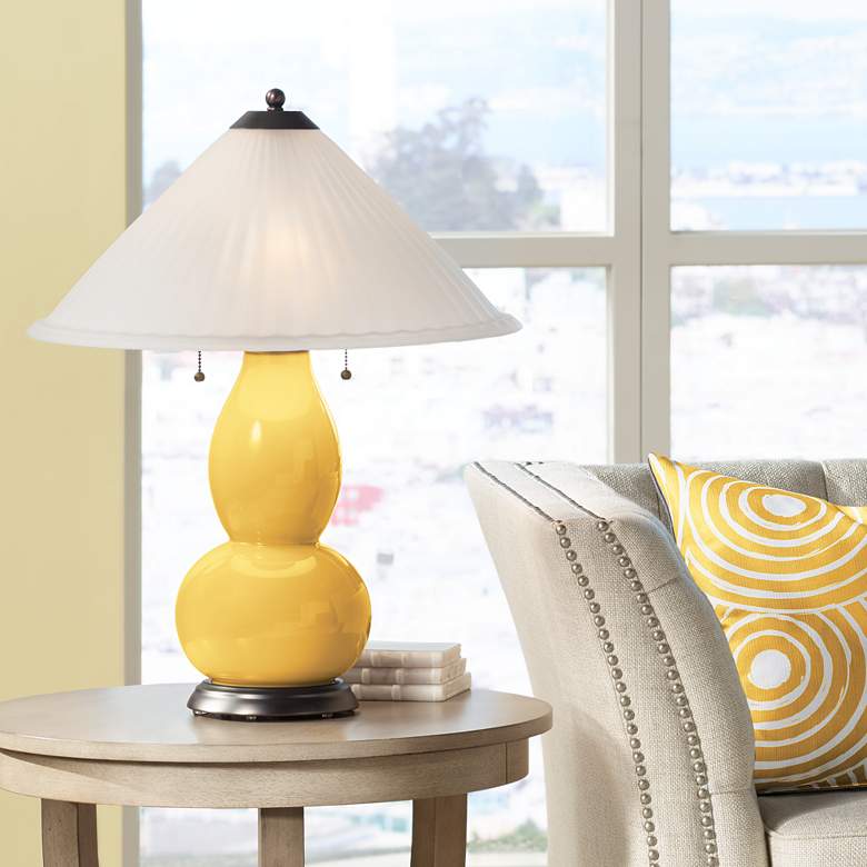 Image 1 Goldenrod Fulton Table Lamp with Fluted Glass Shade