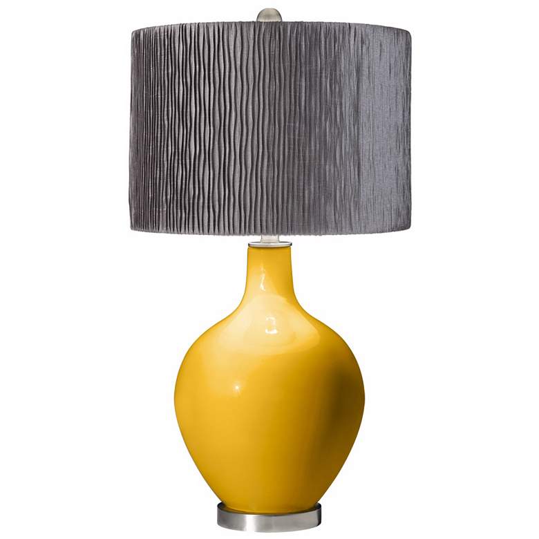 Image 1 Goldenrod Morell Silver Pleat Shade Ovo Table Lamp