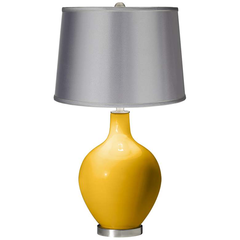 Image 1 Goldenrod - Satin Light Gray Shade Ovo Table Lamp