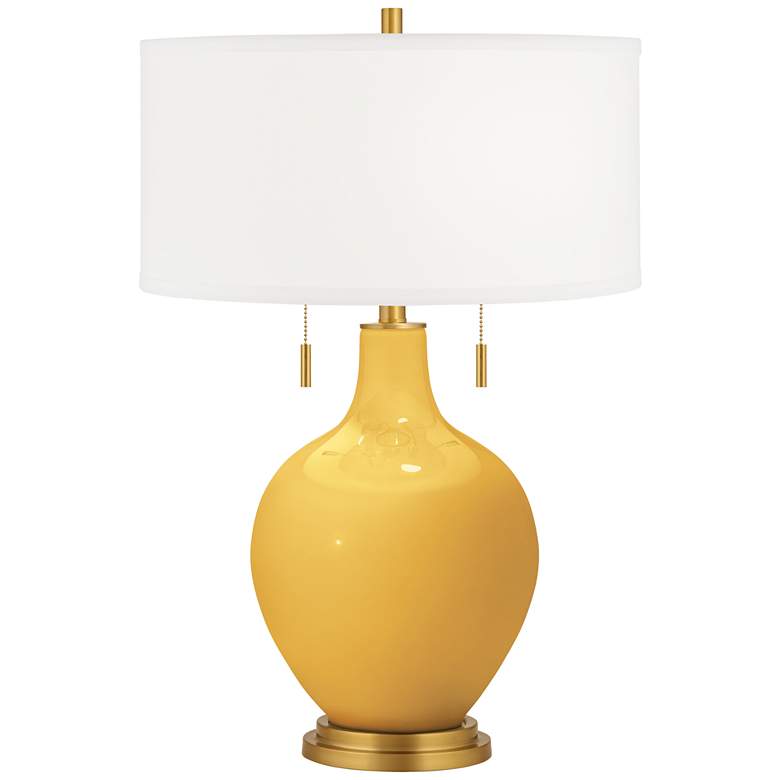Image 2 Goldenrod Toby Brass Accents Table Lamp with Dimmer