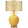 Goldenrod Toby Brass Metal Shade Table Lamp