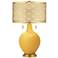Goldenrod Toby Brass Metal Shade Table Lamp