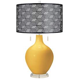 Image1 of Goldenrod Toby Table Lamp With Black Metal Shade
