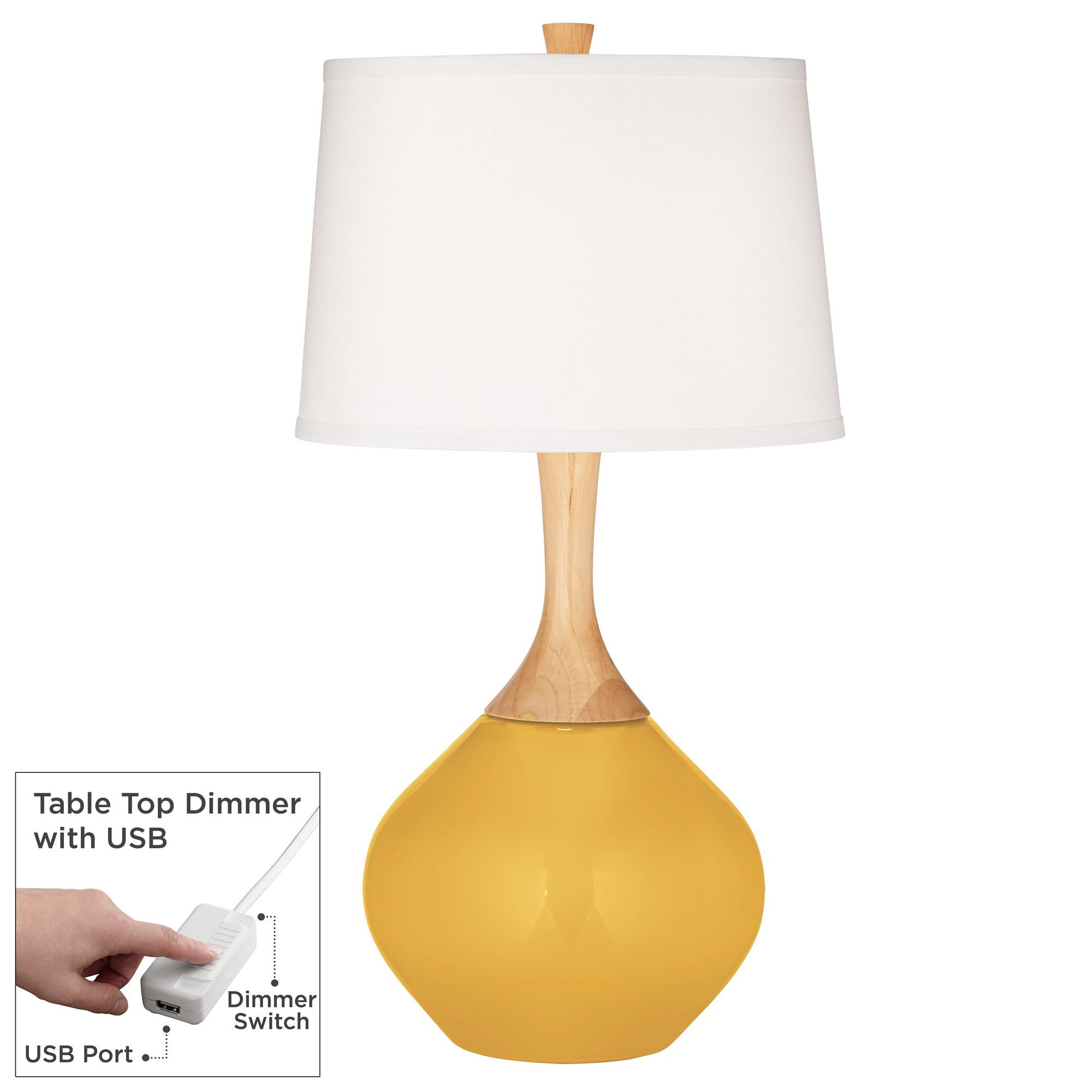 Goldenrod Wexler Table Lamp with Dimmer 857G0 Lamps Plus