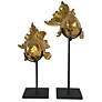 3_Goldfish Gold Polish and Black Sculptures Set of 2 more views