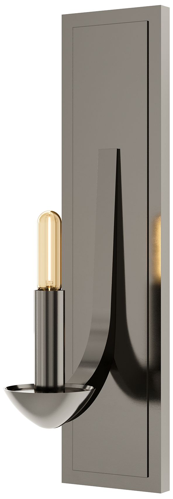 Goldie 16.5" High  Blackened Polished Nickel Wall Sconce