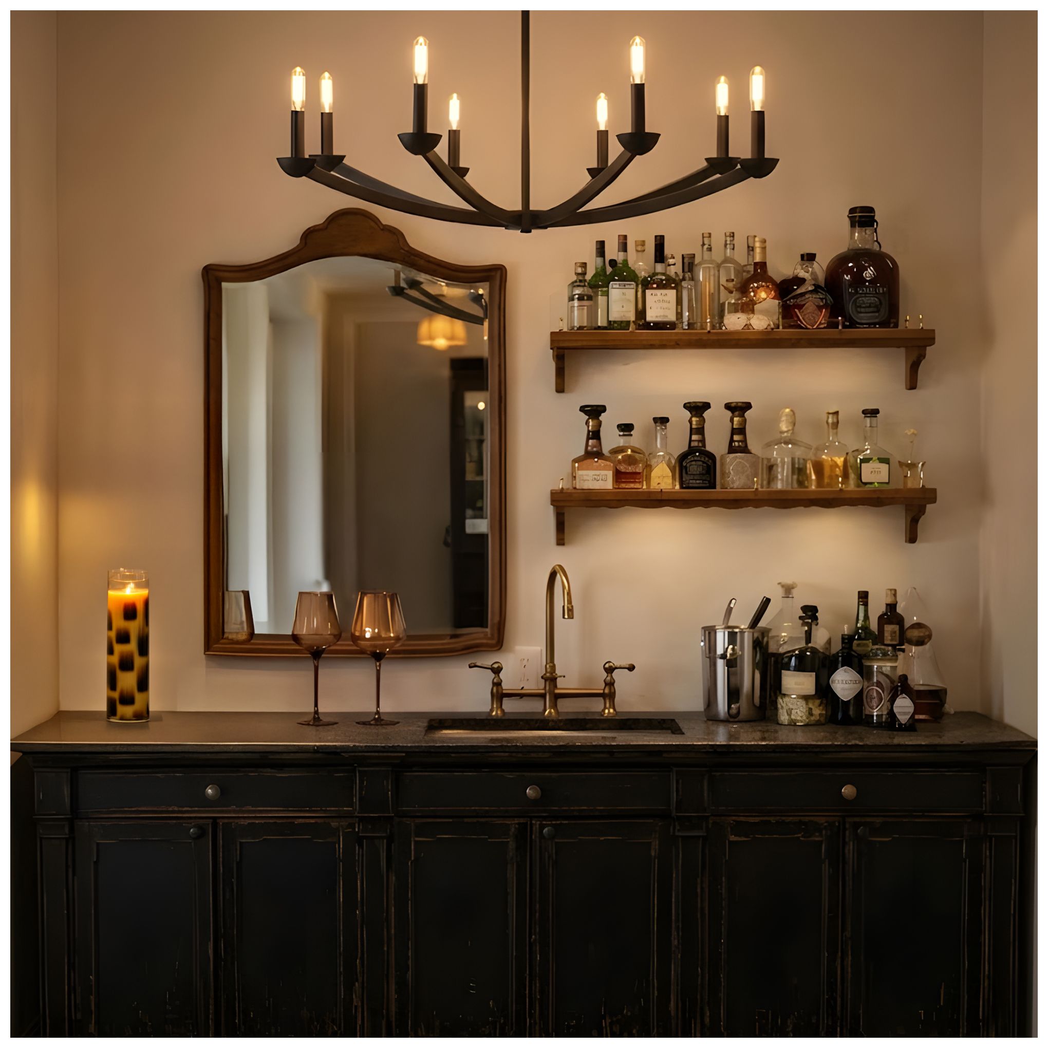 Image 2 Goldie 38" Wide 8-Light Deep Patina Bronze Chandelier more views